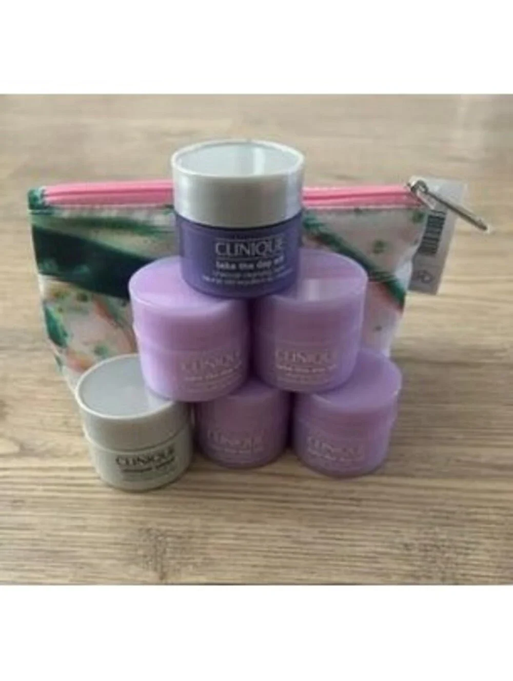 Clinique Take The Day Off Cleansing Balm Charcoal Smart Moisturizer Makeup Bag